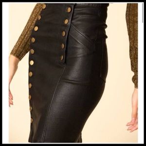 MW Lamb-Leather Ella MIDI Pencil Skirt (0-Xs) RARE